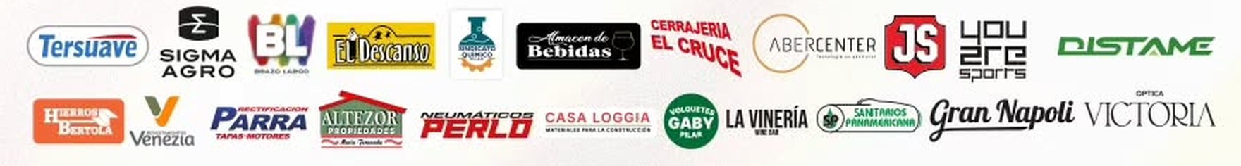 Sponsor bar with the 22 basketball sponsors